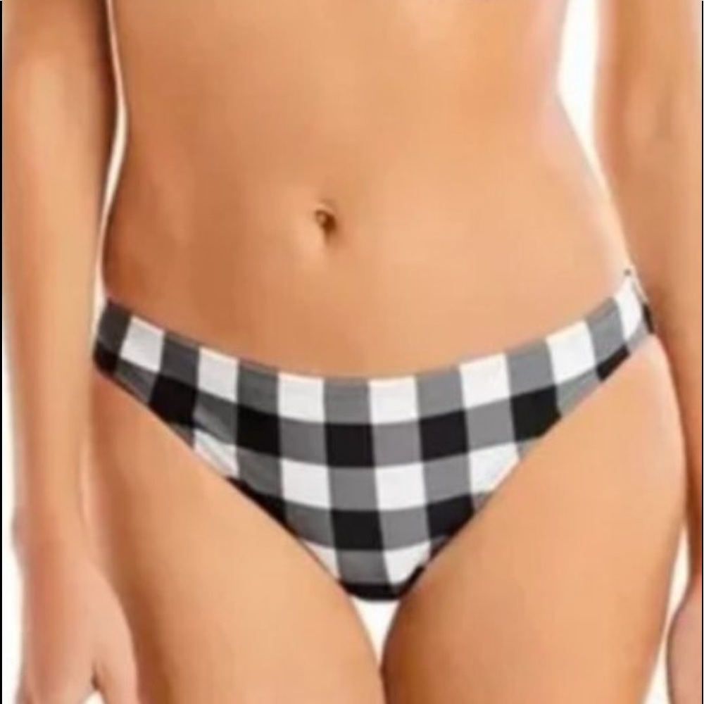NWT! Kate Spade New York black and white shoreside check swim bottoms